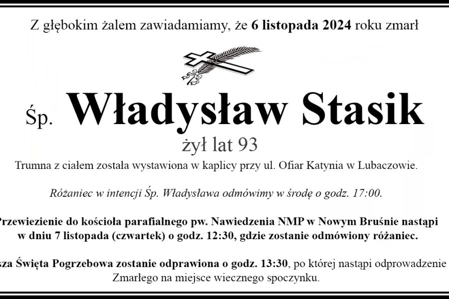 Zmarł Władysław Stasik [93 lata]